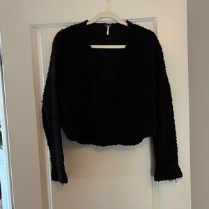 Free People Black V-Neck Sweater